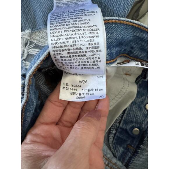 Levi's Vintage 90s Wedgie Distressed Denim Jeans Blue Size 26 - Picture 9 of 10